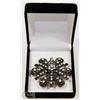 Image 1 : ESTATE ORNATE RHINESTONE BROACH.