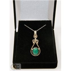 #49-NATURAL MALACHITE PENDANT& NECKLACE