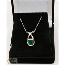 #50-GREEN CZ PENDANT & NECKLACE