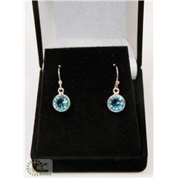 #40-BLUE CZ DANGLING EARRINGS