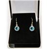 Image 1 : #40-BLUE CZ DANGLING EARRINGS