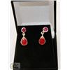 Image 1 : #55- NATURAL RED RUBY DANGLING EARRINGS