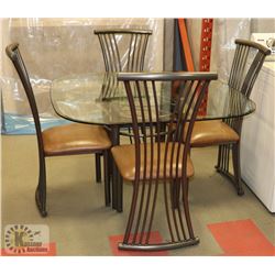 GLASS DINING TABLE WITH 4 CHAIRS