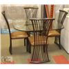 Image 1 : GLASS DINING TABLE WITH 4 CHAIRS
