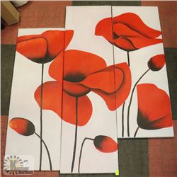 3PC FLOWER WALL ART