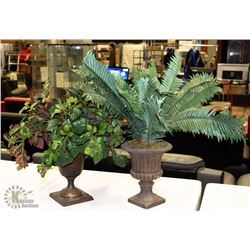 SET OF 2 TABLE/SHELF SILK PLANTS IN POTS