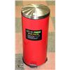 Image 1 : RED 30L ROUND METAL STEP ON GARBAGE CAN