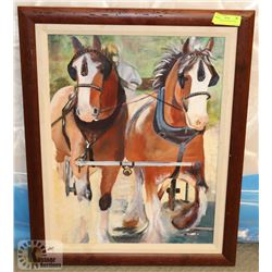 HORSES OIL ON CANVAS 23"X29"
