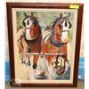 Image 1 : HORSES OIL ON CANVAS 23"X29"