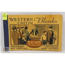 VINTAGE BOOK OF WESTERN UNION BLANKS