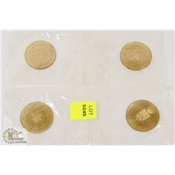 LOT OF 4 SEALED CANADIAN CONFEDERATION TOKENS