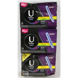 3 BOXES OF U BY KOTEX TAMPONS