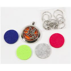 NEW! ESSENTIAL OIL DIFFUSER LOCKET PENDANT SET