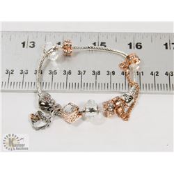 NEW! PANDORA STYLE 925 SILVER CHARM BRACELET
