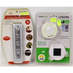 NEW 5LED TAP LIGHT SOLD WITH SOLAR RECHARGEABLE