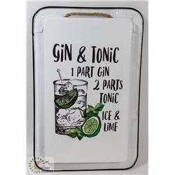 NEW GIN & TONIC METAL PAN WALL HANGING