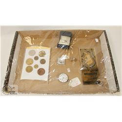 FLAT OF JEWELRY, 1/10 24K GOLD NOTE, STERLING