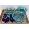 Image 1 : FLAT OF VINTAGE BLUE GLASS