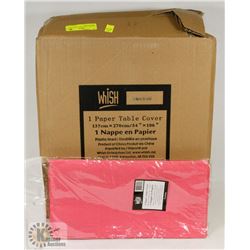 CASE OF 30 HOT PINK TISSUE TOP TABLECLOTHS