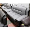 Image 1 : THREE PC GREY AND BLACK LEATHERETTE