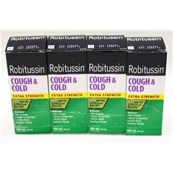 LOT OF 4 ROBITUSSIN 100ML COUGH & COLD SYRUP