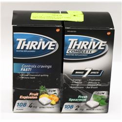 LOT OF 2 THRIVE ASST 108PC NICOTINE LOZENGES