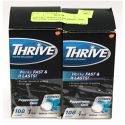 LOT OF 2 THRIVE PEPPERMINT 108PC NICOTINE LOZENGES