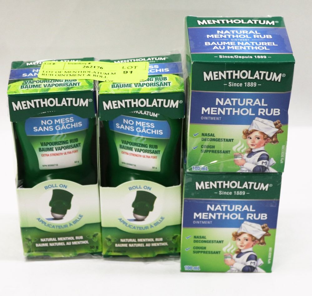 LOT OF MENTHOLATUM MENTHOL RUB OINTMENT & ROLL