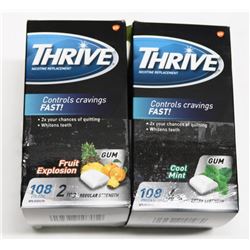 LOT OF 2 THRIVE ASST 108PC NICOTINE LOZENGES