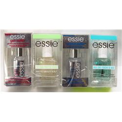 LOT OF 4 ESSIE TOP COAT & BASE COAT POLISH