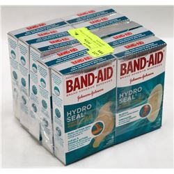 10 BOXES OF ASST BANDAID HYDRO SEAL BANDAGES