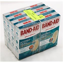 8 BOXES OF ASST BANDAID HYDRO SEAL BANDAGES