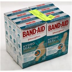 8 BOXES OF ASST BANDAID HYDRO SEAL BANDAGES