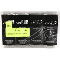 LOT OF 4 CNX VINYLUX WEEKLY TOP COAT