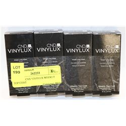 LOT OF 4 CNX VINYLUX WEEKLY TOP COAT
