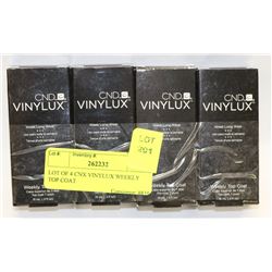 LOT OF 4 CNX VINYLUX WEEKLY TOP COAT