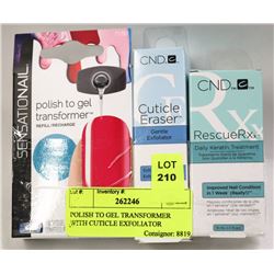 POLISH TO GEL TRANSFORMER WITH CUTICLE EXFOLIATOR