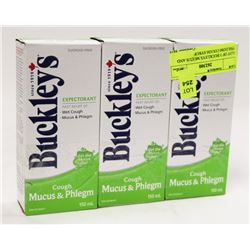 LOT OF 3 BUCKLEYS MUCUS AND PHLEGM COUGH SYRUP