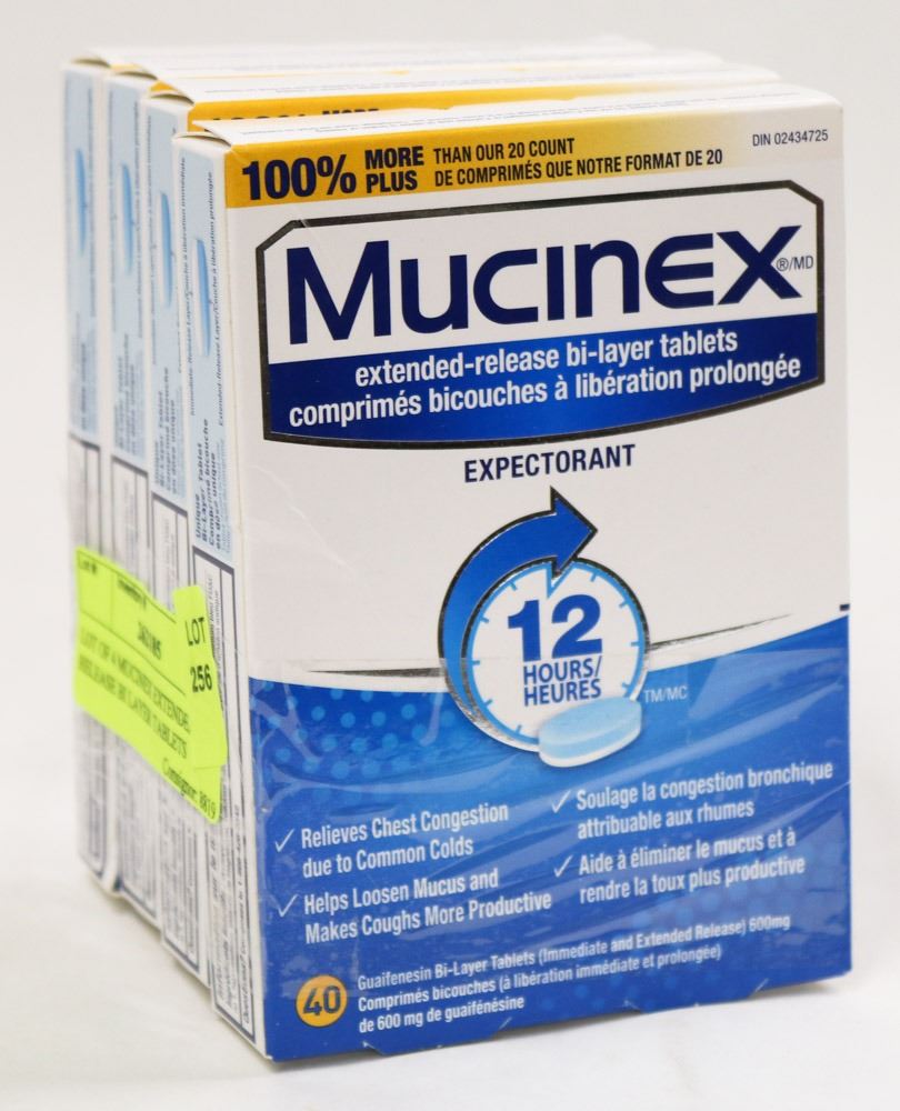 LOT OF 4 MUCINEX EXTENDED RELEASE BI LAYER TABLETS