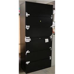NEW BLACK 6 DRAWER OFFICE CABINET