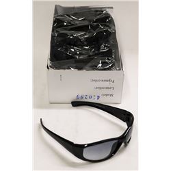 BOX OF BLACK FRAME BLACK LENSE DESIGNER SUNGLASSES