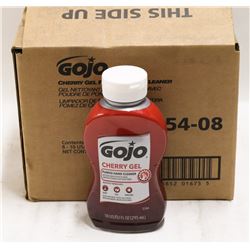 CASE WITH 8 BOTTLES OF CHERRY GOJO