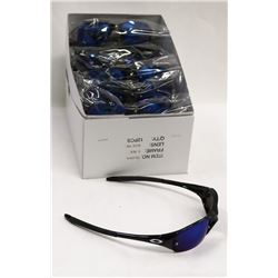 BOX OF OAKLEY STYLE  BLACK SUNGLASSES WITH