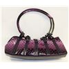 Image 1 : PURPLE SNAKE SKIN STYLE ROUND HANDLE HANDBAG