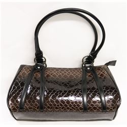 BROWN SNAKE SKIN STYLE HANDBAG