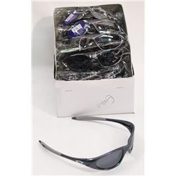 BOX OF OAKLEY STYLE GREY SUNGLASSES WITH BLACK