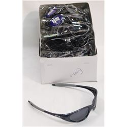 BOX OF OAKLEY STYLE GREY SUNGLASSES WITH BLACK