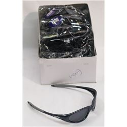 BOX OF OAKLEY STYLE GREY SUNGLASSES WITH BLACK