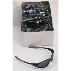 BOX OF OAKLEY STYLE GREY SUNGLASSES WITH BLACK