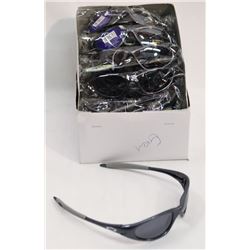 BOX OF OAKLEY STYLE GREY SUNGLASSES WITH BLACK